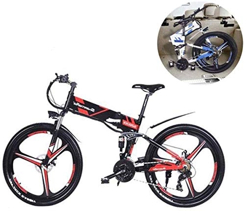 Mountain bike elettrica pieghevoles : QZ 26 Biciclette inch Electric Mountain, in Lega di Alluminio for Adulti Montagna piegante Bicicletta elettrica del motorino di velocit 35 / Ore 48V10.4A Batteria al Litio (Color : B)