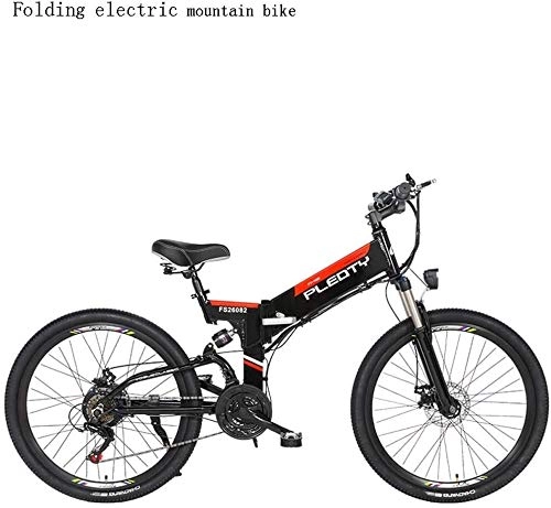 Mountain bike elettrica pieghevoles : QZ Adulti Pieghevole elettrica della Bici di Montagna, 48V 12.8AH Batteria al Litio, noleggio 614W in Lega di Alluminio elettrici, 21 velocit off-Road Bicicletta elettrica, 26 Pollici Ruote
