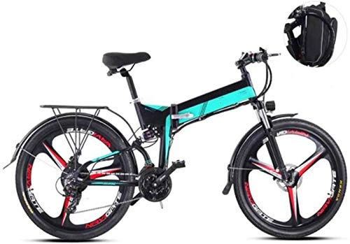 Mountain bike elettrica pieghevoles : ZJZ Biciclette elettriche da 26 Pollici, Bici da Donna da Uomo per Adulti da 48 V 10, 4 Ah Mountain Boost