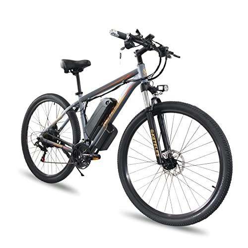Mountain bike elettriches : 26” / 29‘’ Bicicletta Elettrica E-Mountain Bike, 18A / 23A 48V Batteria Removibile, City Bike a Pedalata Assistita Unisex Adulto (29''23A, Grigio)