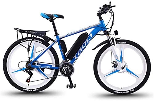Mountain bike elettriches : Alta velocità Fat Tire elettrica Mountain bike for adulti, leggero in lega di magnesio Ebikes Biciclette All Terrain 350W 36V 8AH Commute Ebike for la Mens, 26 pollici Ruote ( Color : Blue )