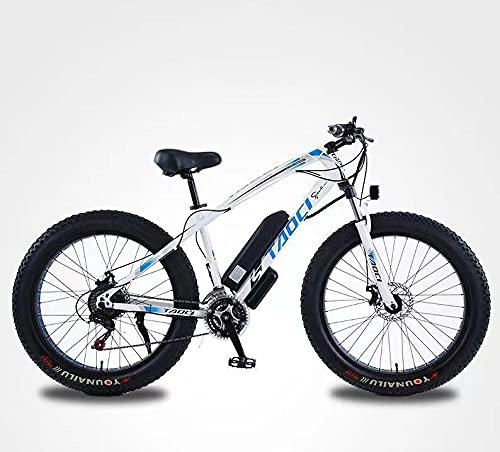 Mountain bike elettriches : Batteria al litio bicicletta velocità variabile assist lunga durata motoslitta adulto mountain bike (bianco)