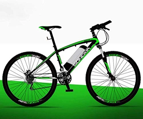 Mountain bike elettriches : Bici elettrica 26 Mountain Bike per Adulti Biciclette Fuoristrada 30Km / H velocità sicura 100Km Batteria agli ioni di Litio Rimovibile Endurance-Verde A2_36V / 26in