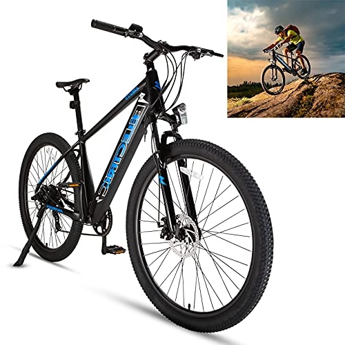Mountain bike elettriches : Bicicletta elettrica Velocità massima di guida 25 km / h E-Bike Capacità della batteria 10 Ah Bike Freno Freni a disco meccanici Display LCD, nero