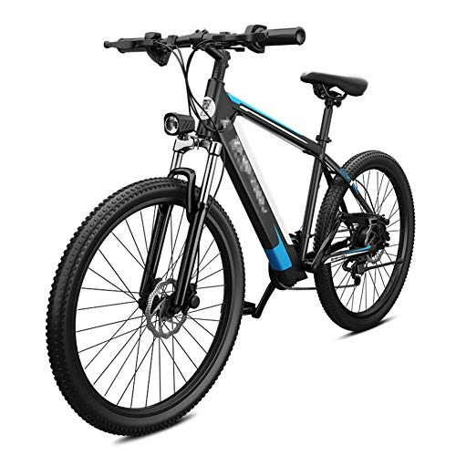 Mountain bike elettriches : BMXzz 26" Bicicletta Elettrica, Bici Elettriche MTB con Batteria al Litio 48V 10Ah Motore 400W 27 velocità E-Bike Telaio in Acciaio ad Alto Tenore di Carbonio, Black Blue