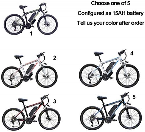 Mountain bike elettriches : BWJL Biciclette elettriche per Adulti, 360W in Lega di Alluminio Bicicletta Amovibile Ebike 48V / 10 Ah Batteria agli ioni di Litio in Mountain Bike / Interruttori Ebike, 15AH