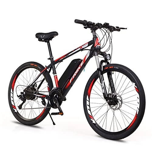 Mountain bike elettriches : BYINGWD Ebike, Biciclette Elettriche, Biciclette Elettriche per Adulti, Mountain Bike Elettriche, Biciclette Elettriche da 26 '' per Adulti, Bicicletta Elettrica E-Bike, 21-velocità(Color:Rosso)