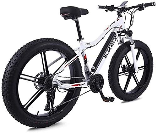 Mountain bike elettriches : CCLLA Bicicletta elettrica 26 `` Bike Mountain per Adulti con Batteria agli ioni di Litio di Grande capacità 36V 350W 10Ah capacità della Batteria e Tre modalità di Lavoro (Colore: Bianco)