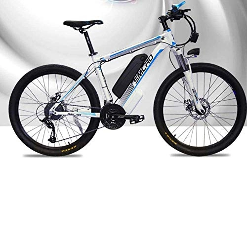 Mountain bike elettriches : CXY-JOEL Batteria Al Litio Mountain Bicicletta Elettrica Bicicletta 26 Pollici 48V 15Ah 350W 27 Velocità Ebike Potencia-Nero Rosso, Bianco Blu