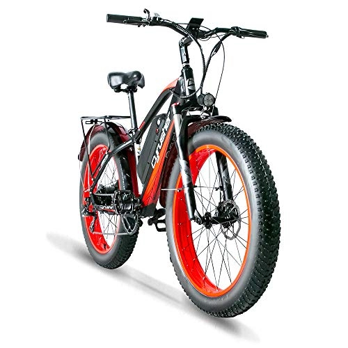 Mountain bike elettriches : Extrbici Batteria per Bicicletta elettrica 48v 1000w 26 Pollici Grasso Pneumatico Adulto Mountain Bike elettrica XF650 (XF650 1000W 13A 21S Rosso)
