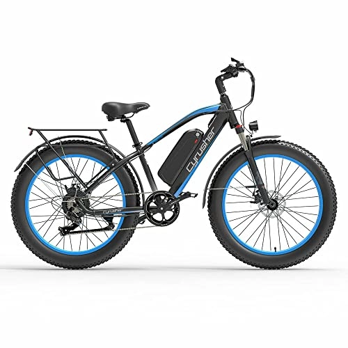 Mountain bike elettriches : Extrbici Electric Bike batteria 48V 250W 26 pollici Fat Tire adulto elettrico Mountain Bike XF650(blu)