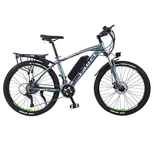 Mountain bike elettriches : FFF-HAT Mountain Bike elettrica per Adulti, Bicicletta Staccabile con Batteria al Litio Portatile da 27 '' a 27 velocità, Cambio Professionale da 27 ， Verde