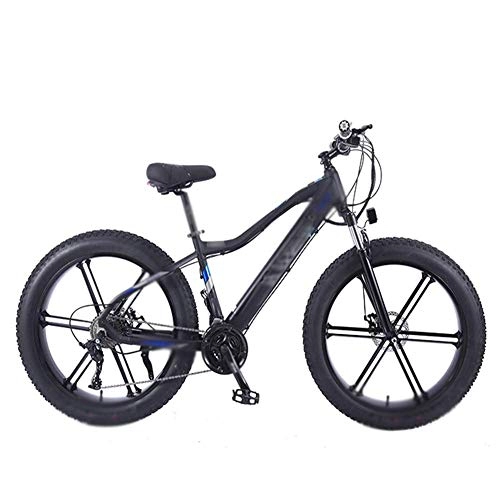 Mountain bike elettriches : FZYE 26 Pollice Bicicletta elettrica Bici, 36V 10A Batteria Litio Nascosta Mountain Bike 4.0 Pneumatico Grasso Bike Adulto, Nero