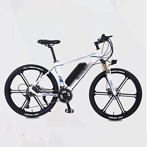 Mountain bike elettriches : FZYE 26 Pollici Bicicletta elettrica, Boost Mountain Bike Telaio Lega Alluminio Adulto Bici Sport Tempo Libero, Bianca