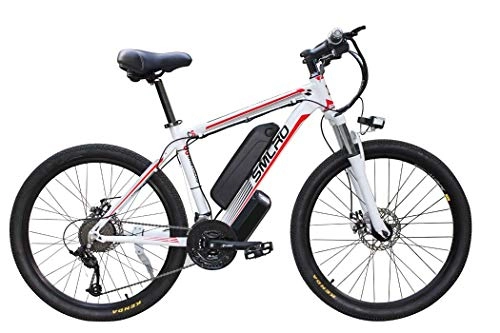 Mountain bike elettriches : G.Z Bicicletta elettrica, Lega di Alluminio Mountain Bike off-Road Ciclomotore, 48V13A Grande capacità della Batteria al Litio, 350W Potente Motore, la Massima Resistenza di 90 km, White Red