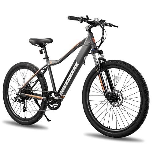 Mountain bike elettriches : HILAND Rockshark Electric Bike 250W Ebike 27.5" bicicletta elettrica per adulti, 25km / h Ebike per adulti con batteria rimovibile completamente integrata 10.4Ah, Shimano 7 velocità