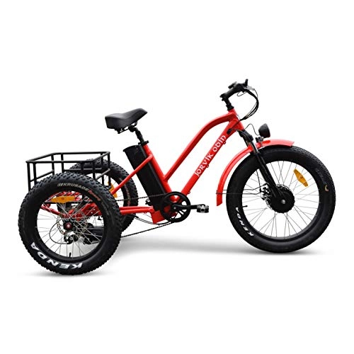 Mountain bike elettriches : Jorvik Odin - Triciclo Elettrico da Montagna, 500 W, 48 V, Red