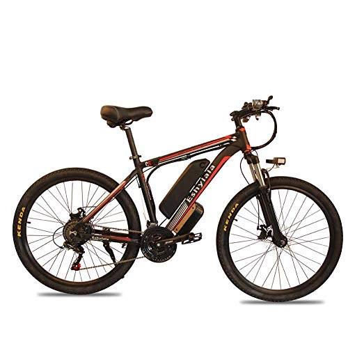 Mountain bike elettriches : KT Mall Bicicletta elettrica Batteria al Litio Assisted Mountain Bike per Adulti elettromagnetico Freno Anti-Skid Ammortizzatore 48 V 27 velocità, 1, 48V10AH350W