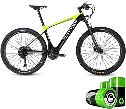 Mountain bike elettriches : LAZNG Elettrico Mountain Bike Ibrido motoslitta 27, 5 Pollici Ultra Adulto Pedale della Bicicletta Luce 36V10Ah Batteria Integrata al Litio (Colore : Green)
