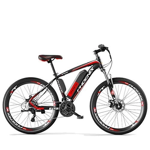 Mountain bike elettriches : LYRWISHLY 26, 5 Pollici Bicicletta elettrica 250W Bici di Montagna 36V Impermeabile e Antipolvere agli ioni di Litio for Outdoor Ciclismo Viaggi Work out (Color : Red)