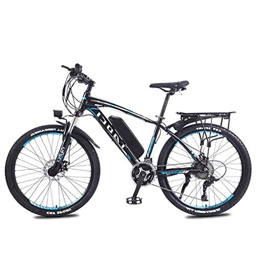 Mountain bike elettriches : LZMXMYS Bici elettrica, Adulti 26 Pollici Bici Ruote in Lega di Alluminio 36V 13Ah Lithium Battery Mountain Bike Bicicletta (Color : Black)