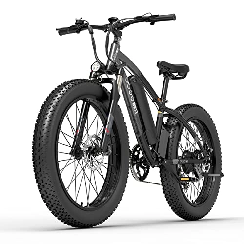 Mountain bike elettriches : MANPATEL Bici elettriche con Batteria da 13Ah / 48V Bicicletta Elettrica Pieghevole A Pedalata Assistita 26" 1000w Nero