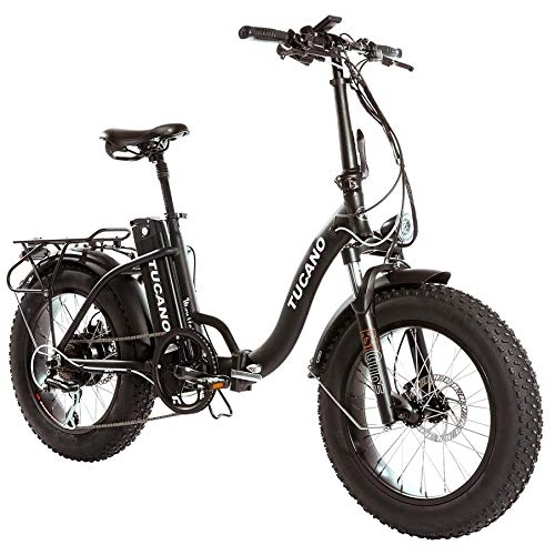 Mountain bike elettriches : marnaula - tucano Monster 20 ″ Low-e-Bike Pieghevole - Sospensione Anteriore - Motore da 500 W (Nero)