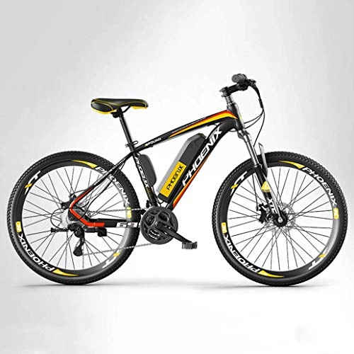 Mountain bike elettriches : MJL Bicicletta da Neve da Spiaia, Mountain Bike per Adulti, Bicicletta Fuoristrada a 27 Velocit, Bici da 250 W, 36 V, Ruote da 26 Pollici, A, 10 Ah, un, 8Ah