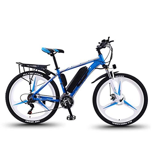 Mountain bike elettriches : Mountain bike elettrica, bici elettrica da 26 pollici con batteria sostituibile da 36 V, motore brushless da 350 W, cambio a 27 velocità unisex (blue-B 8ah)