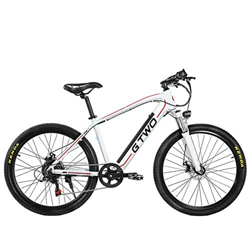 Mountain bike elettriches : Nbrand 26" / 27.5" Bicicletta elettrica per Adulti, Batteria al Litio Rimovibile, Mountain Bike elettrica a Trasmissione Professionale a 7 velocità (White, 27.5" 350W 9.6Ah)