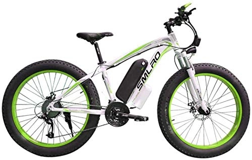 Mountain bike elettriches : PARTAS Visita / pendolarismo Tool - bici di montagna elettrica 26 pollici ELETTRICA + BICI Ebike estraibile 48V 13Ah agli ioni di litio (Color : 48V13A500W white-green)