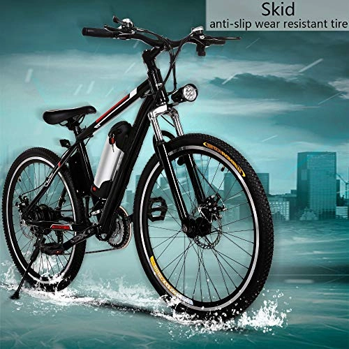 Mountain bike elettriches : SHIJING 26"Freno 250W Bici elettrica in Alluminio EBike 21 velocità Mountain Bike City Road Electric Power Disc Biciclette