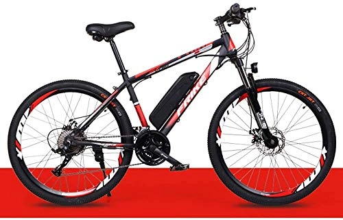 Mountain bike elettriches : SHOE Biciclette 36V 250W Elettrici per Adulti, in Lega di Magnesio Ebikes Biciclette all Terrain, per La Corsa Mens Outdoor Ciclismo Work out E Il Pendolarismo, Black Red