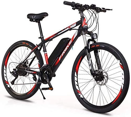 Mountain bike elettriches : SHOE Mountain Bike Elettrica da 26 ``, Bicicletta Fuoristrada A velocità Variabile per Adulti (36V8A / 10A) per Adulti in Città Che Si Spostano in Bicicletta All'aperto, Black Red, 36V8A