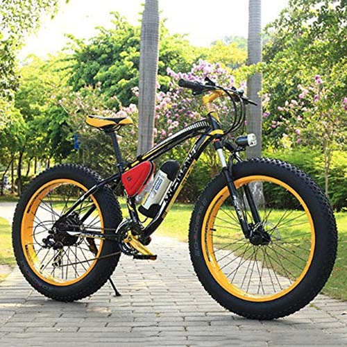 Mountain bike elettriches : StAuoPK 500W Motore 26 Pollici 21 velocità in Lega di Alluminio elettrica Mountain Bike, A
