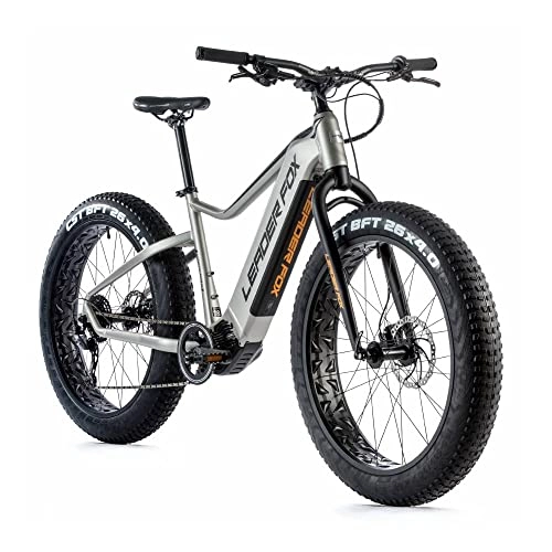 Mountain bike elettriches : Velo - Motore elettrico per mountain bike Leader Fox 26'' Braga 2021, grigio motore centrale bafang m500 36v 95nm, batteria 20a 9v (20'' - h52cm - Taglia L - per adulti da 178cm a 185cm)