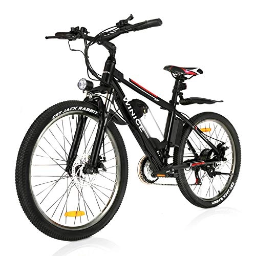 Mountain bike elettriches : Vivi Bicicletta Elettrica per Adulti Bici Elettriche da 26"con Motore da 250W, Batteria Rimovibile da 36V / 8 Ah / Cambio a 21 velocità / 15, 6 mph / Ricarica Chilometraggio Fino a 25 Miglia (Nero, 8Ah)