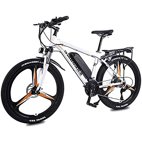 Mountain bike elettriches : WXX Adulta della Bicicletta elettrica, 26 inch Electric Mountain Bike, 8Ah Batteria al Litio 36V / 350W 27 a velocità variabile Boost Bici, per Esterno in Bicicletta, White Orange, 13AH