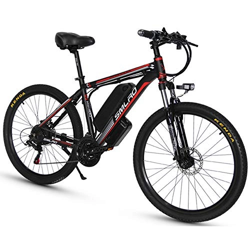 Mountain bike elettriches : YDBET Biciclette elettriche per Adulti Uomini, Elettrico MTB, da 26 Pollici in Lega di Alluminio Removibile 350W Ebike Biciclette, 27-velocità 48V / 10 Ah agli ioni di Litio, Rosso