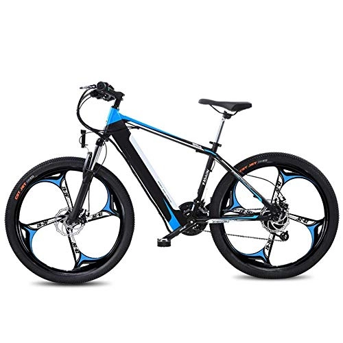 Mountain bike elettriches : YOUSR Bicicletta Elettrica per Mountain Bike, Batteria al Litio Batteria per Adulti Batteria per Auto Interruttore del Servosterzo Ruota a Quattro Ruote Blue