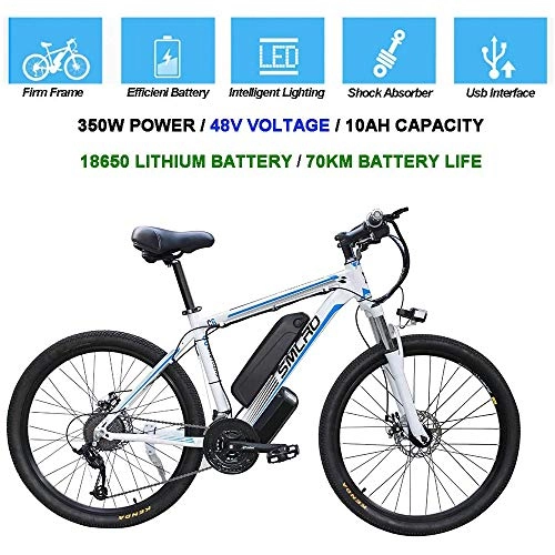 Mountain bike elettriches : ZLZNX Biciclette Elettriche per Adulti, 360w in Lega di Alluminio Ebike Bicicletta Rimovibile 48v / 10ah Batteria agli Ioni di Litio Mountain Bike / Commute Ebike, E