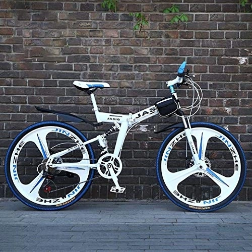 Mountain Bike pieghevoles : 26 biciclette Double Disc pollici freno pieghevoli, completa sospensione Anti-Slip, noleggio variabile Mountain Bike Off-Road Racing Speed ​​per uomini e donne, (Color : B)