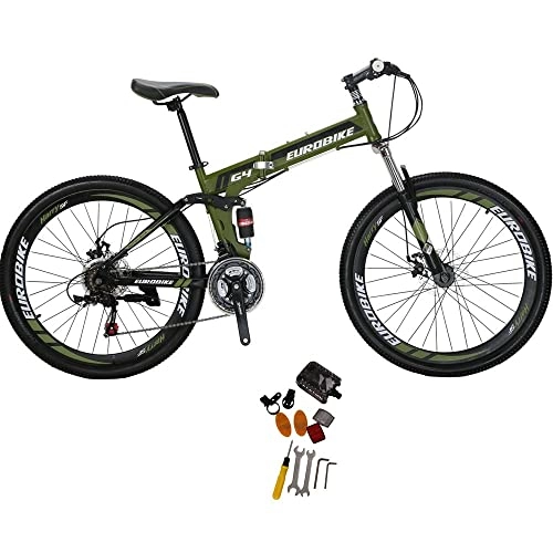 Mountain Bike pieghevoles : 26 '' Ruota Mountain Bike per uomini e donne Bicicletta pieghevole per Rider 5'5''-5'9'' (verde)