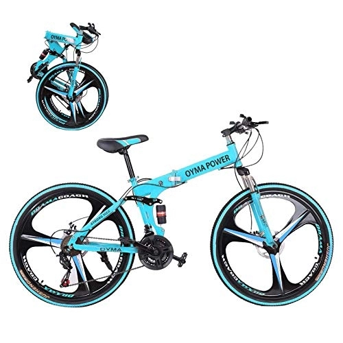 Mountain Bike pieghevoles : Biciclette a 3 Ruote Bici Strada Adulti Mountain Bike Mountain Bike Pieghevoli 26 Pollici Bici Pieghevoli Uomo e Donna Freni a Disco a Sospensione Completa a 21 velocità Biciclette Crociera Trek MTB