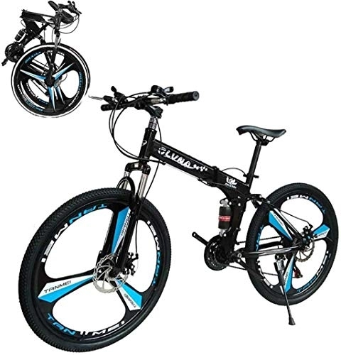 Mountain Bike pieghevoles : Biciclette da 26 pollici Pieghevole Bicicletta Bike Mountain Mountain Bike Dual Disc Freno a disco, Doppia Scossa, 21 / 24 Velocità, Leggero e Durevole per gli uomini Donne Bike 5-27, 24 Velocità fengong