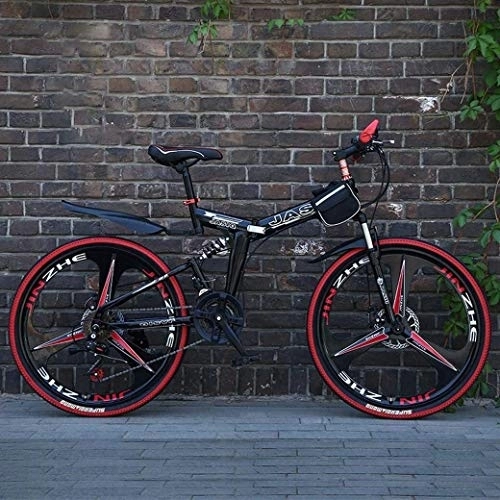 Mountain Bike pieghevoles : Biciclette da corsa 24 / 26 Biciclette pollici Double Disc Mountain Bike 21 velocità freni pieghevoli, Full Suspension Anti-Slip, Off-Road a velocità variabile (Color : C2)