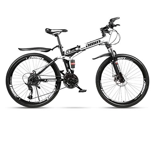 Mountain Bike pieghevoles : DSAQAO Biciclette MTB A Sospensione Completa, 24 Pollici Folding Mountain Bike 21 24 27 30 Speed Disc Bicycle per Adulti Adolescenti Studente Nave Ammiraglia3 24 velocità