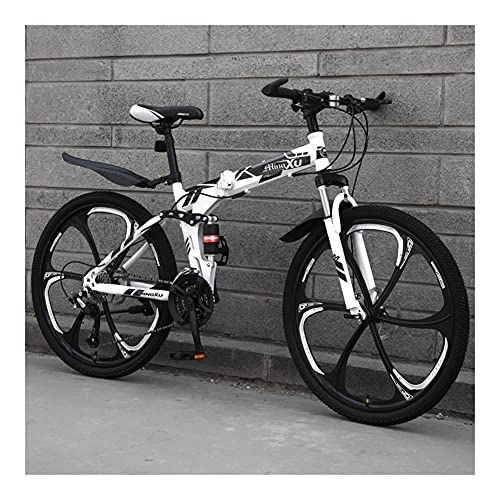 Mountain Bike pieghevoles : GUHUIHE BMX Pieghevole Mountain Bike 24 / 26 Pollici Doppio Ammortizzatore Ammortizzatore Integrato Ruota Pieghevole Bycycle Bycycle for Men Bicicleta (Color : 3 Six One Wheel, Size : 24 Speed)