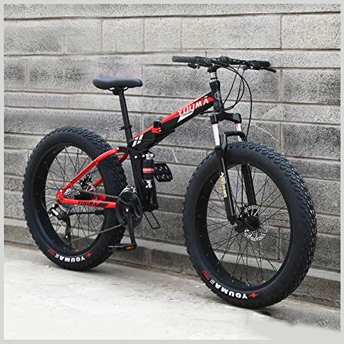 Mountain Bike pieghevoles : LDLL Bici montanbike Fat Tire, Mountain Bike 26 Pollici Bici a Doppio Ammortizzatore a velocità variabile, per Uomo e Donna