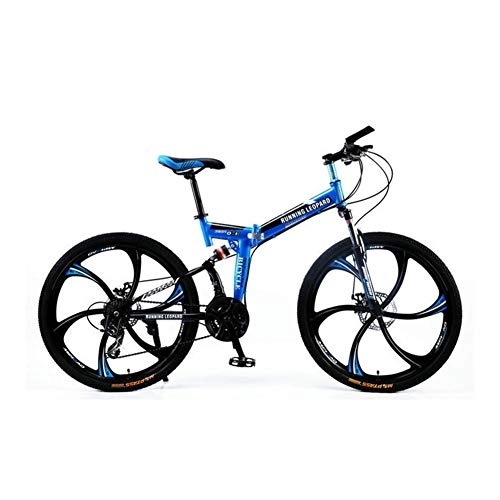 Mountain Bike pieghevoles : NoraHarry Flower Pieghevole da 26 Pollici in Acciaio 21-velocità Biciclette Doppio Disco Freno di Mountain Bike Strada Bike Racing Love Sports (Color : One Wheel Lock Fork, Size : 21 Speed)